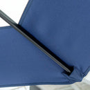 Ombrellone da Giardino a Braccio Ø295x194A cm in Metallo e Poliestere Blu Scuro e Crema   