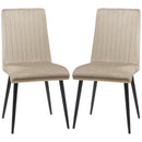 Set 2 Sedie Imbottite 43x58x90 cm in Tessuto Marrone Chiaro