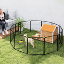 Recinto per Cani a 12 Pannelli Modulabili 68x1,5x80 cm con Porta di Ingresso in Acciaio Nero   
