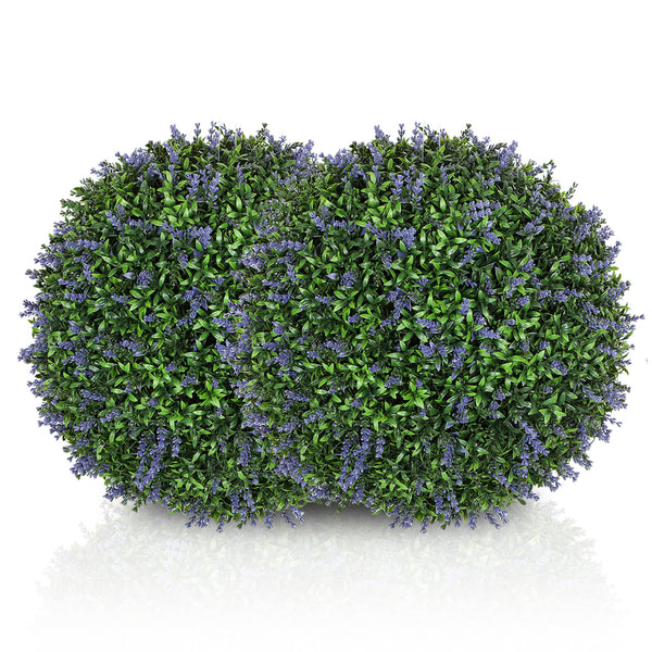 acquista Set di 2 Piante Artificiali a Sfera Ø42 cm con Fiori di Lavanda per Casa e Giardino Verde e Viola