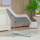 Sedia Moderna con Braccioli e Schienale Imbottiti 63x69x75 cm in Tessuto Effetto Lino Grigio  