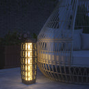 Lampada Solare da Giardino 20x20x68 cm con Illuminazione LED in Acciaio e Rattan PE Grigio  