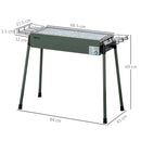 Barbecue a Carbone Carbonella 77x30x70 cm in Acciaio Verde Scuro