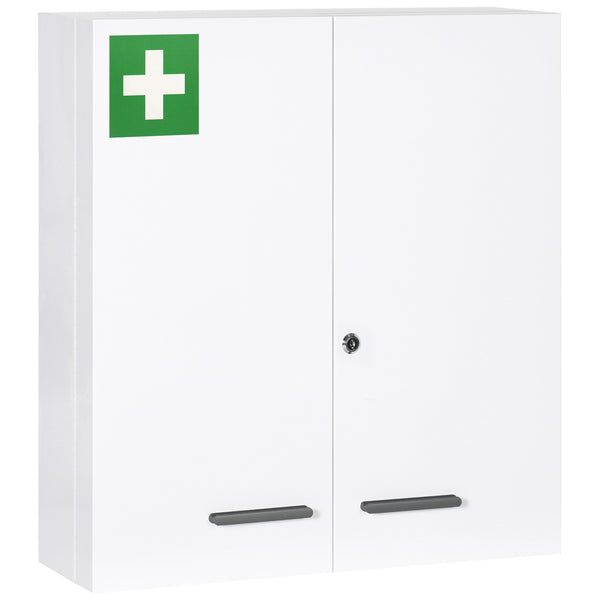 prezzo Armadietto Medicinali a 6 Ripiani con Serratura e 2 Chiavi 55x18x60 cm in Acciaio Bianco