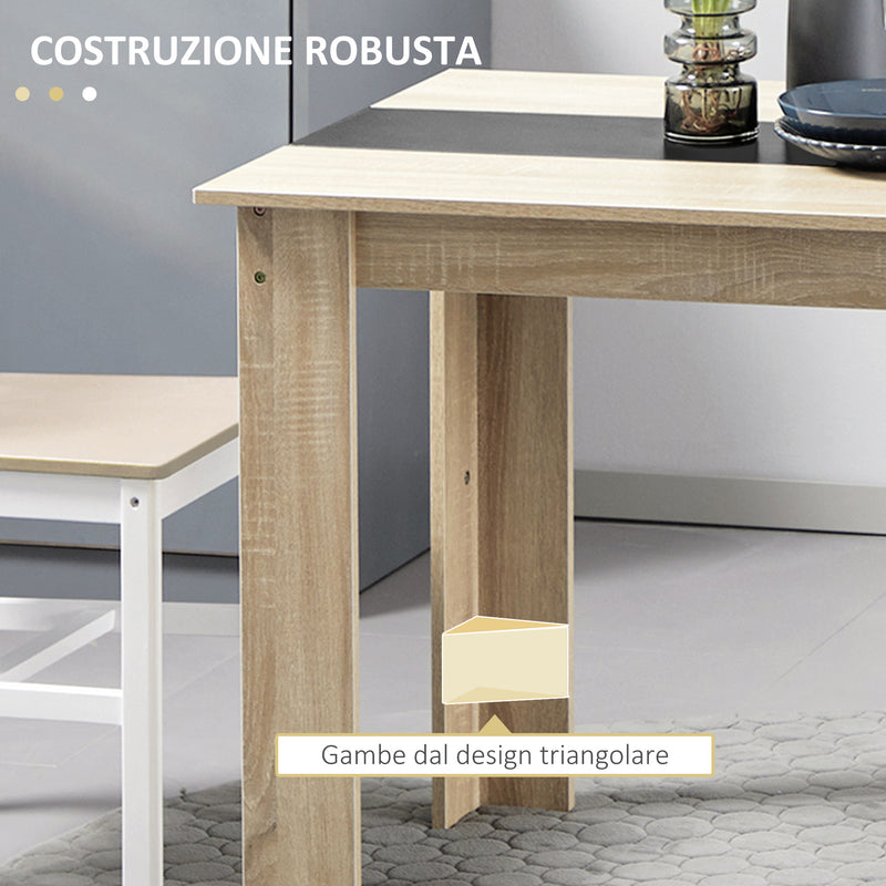 Tavolo da Pranzo Moderno per 4-6 Persone 120x69x75 cm Nero e Legno 