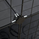 Recinto per Animali Modulabile 105x45x105 cm con 31 Pannelli 2 Porte e 2 Rampe in Acciaio e PP Nero  