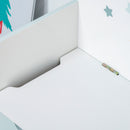 Panca Contenitore Portagiochi con Schienale in Legno 60x30x50 cm Azzurro  