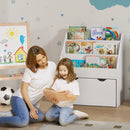 Libreria per Bambini 62.5x30x70 cm 3 Ripiani e Cassetto Inferiore Bianco  