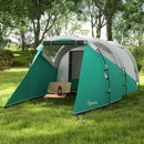 Tenda da Campeggio 2-4 Posti Impermeabile a Tunnel con Borsa di Trasporto 460x260x190 cm in Poliestere Verde