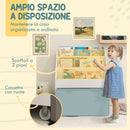 Libreria per Bambini 62.5x30x70 cm 3 Ripiani e Cassetto Inferiore Bianco  