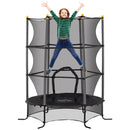 Trampolino Elastico per Bambini da 3 Anni Ø160 cm con Rete di Protezione Nero 
