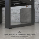 Salotto da Giardino con Divano e Tavolino in Alluminio con Cuscini Imbottiti   Grigio