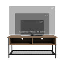 Mobile TV max 48” 110x40x48 cm in Legno e Acciaio Marrone e Nero