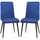 Set 2 Sedie Imbottite 43x58x90 cm in Tessuto Blu