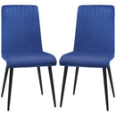 Set 2 Sedie Imbottite 43x58x90 cm in Tessuto Blu