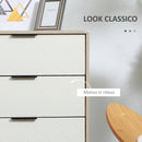 Credenza Base Rialzata 3 Cassetti 3 Ripiani 100x40x79,5 cm in MDF Truciolato e Acciaio