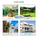 Ombrellone da Giardino Ø180x200H cm Spiaggia Inclinabile in Metallo Verde e Bianco