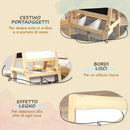 Lavagna 3 in 1 con Cavalletto per abambini 58x50,5x109 cm con Cestini Legno Naturale