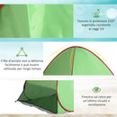 Tenda da Spiaggia Pop Up 200x150x119 cm con Protezione UV 30+ e Borsa di Trasporto Verde   
