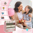 Scaffale Portagiochi per Bambini 63x30x66 cm 6 Contenitore Rimovibili Rosa