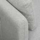 Divano 2 Posti 143x73x77 cm in Tessuto Effetto Lino Grigio