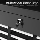 Cassetta per Attrezzi 6 Cassetti con Serratura 60x26x34 cm in Acciaio Nero