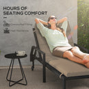 Cuscino per Sdraio e Lettino Prendisole  con Lacci di Fissaggio  in Tessuto Grigio Scuro