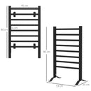 Scaldasalviette Elettrico da Terra o Parete 150W Timer 2-4 Ore 53x35x90 cm Nero