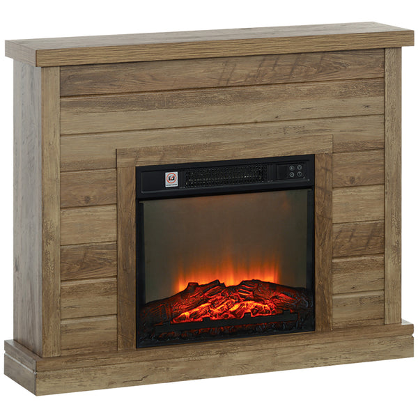 Camino Elettrico da Pavimento 1800W Effetto Fiamma e Telecomando 96,5x22x81,7 cm color Legno online