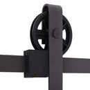Binario per Porte Scorrevoli 183x4x0,6 cm con Kit di Accessori Nero