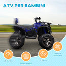 Quad Elettrico per Bambini 12V con Fari e Pedale Blu   