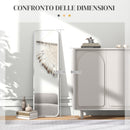 Specchio Verticale da Parete o da Terra 35x2x120 cm Cornice in MDF con Bordi Arrotondati Bianco