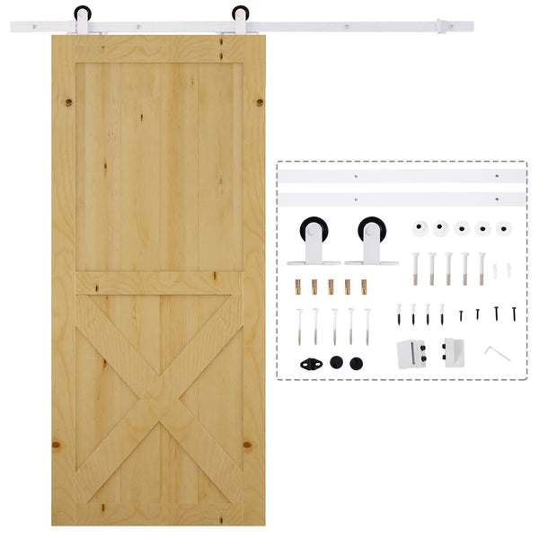 Kit per Porta Scorrevole con Binario 183 cm in Acciaio Bianco sconto
