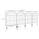Recinzione Esterna a 4 Pannelli 348x110 cm con 8 Picchetti In Acciaio Nero  