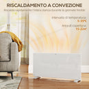 Riscaldatore a Convezione 2000W da Pavimento o a Parete con Telecomando e Timer Bianco 