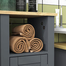 Mobile Bagno Salvaspazio 1 Anta 1 Ripiano 32x30x80 cm in Legno Truciolare e MFD Grigio