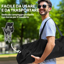 Sedia da Campeggio Pieghevole 99x71x103 cm con 2 Portabicchieri e Tasche Laterali Grigio e Nero   