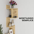 Mensola da Parete 80x20x128,5 cm Ripiani Aperti in MDF Rovere