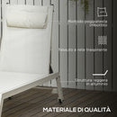 Set 2 Lettini Prendisole da Giardino 55x195x30 cm in Alluminio e Poliestere Beige