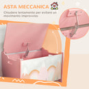 Cassapanca Baule Portagiochi 60x37x39 cm in MDF Rosa
