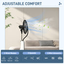 Ventilatore Nebulizzatore con Serbatoio 3L 44,5x38,5x120 cm 3 Modalità e 3 Velocità Bianco e Nero