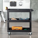 Carrello Porta Attrezzi a 3 Livelli 83x35,3x76 cm in Acciaio Nero   