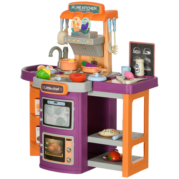 Cucina Giocattolo per Bambini 52x29x61 cm con Accessori Viola e Arancione acquista