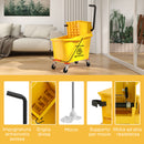 Carrello Pulizie Secchio 36L con Mocio e Strizzatore 55x37x65 cm Giallo    