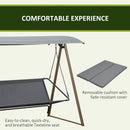 Dondolo 3 Posti da Giardino 224x133x173 cm in Acciaio Grigio