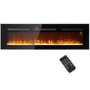 Camino Elettrico da Parete 1800W con Telecomando e Display LCD 152,4x15,8x45 cm Nero 