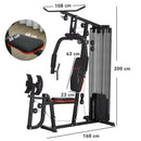 Stazione Fitness Multifunzione con 45 kg di Pesi 160x108x200 cm Nero  