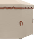 Gazebo da Giardino 4x4m con Tende in Acciaio e Poliestere Marrone