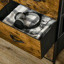 Mobile Cassettiera 5 Cassetti in Tessuto Pieghevoli 83,5x29x87 cm Stile Industriale Marrone