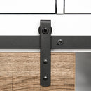 Mobile da Cucina Rustico con 2 Cassetti Ripiani e Portabottiglie 80x39x86 cm in Legno e Metallo Bianco